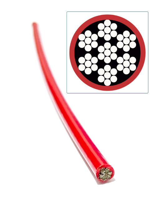 CABLE ELECTRO GALVANIZADO 7X7 PVC ROJO copia Cable Electro Galvanizado 7X7 Con Pvc Rojo - Imagen 1